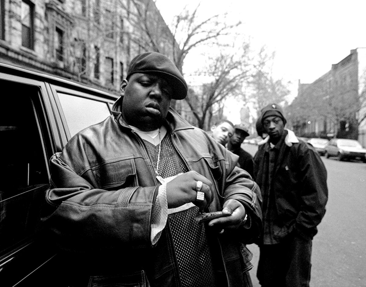 The Notorious B.I.G. on a New York street.